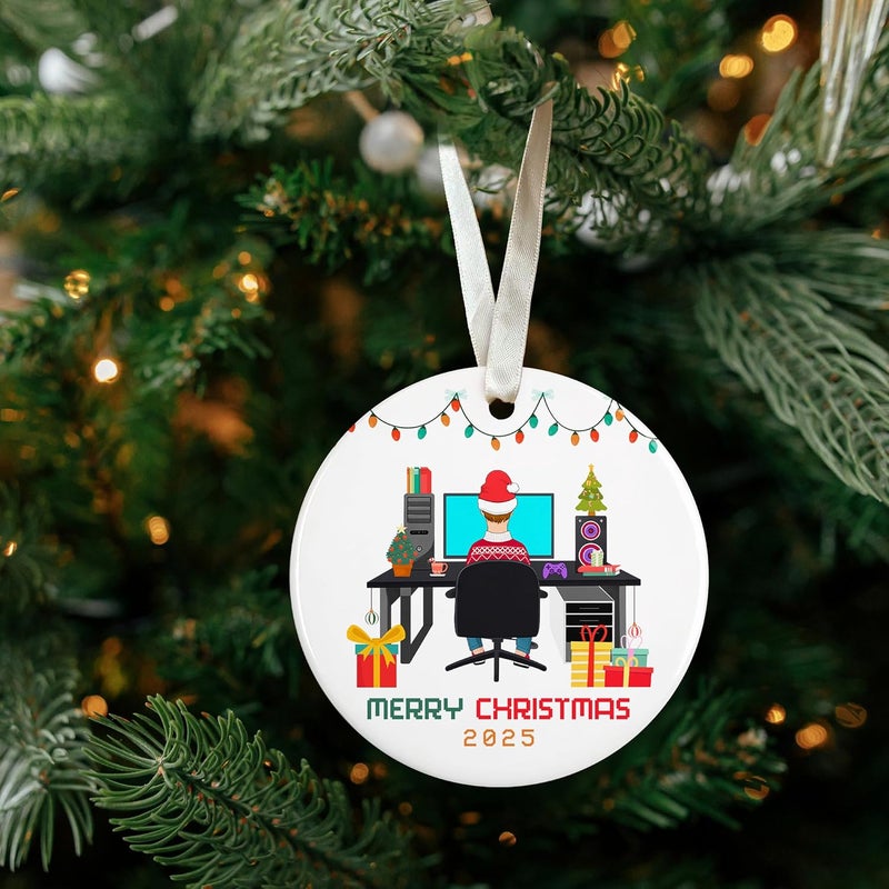 TEEBIM Video Game Ornaments - Gaming Ornaments for Christmas Tree - Gamer Video Game Christmas Ornament for Teen Boys, Men - Gamer Gifts for Men - Ceramic Gaming Ornament 2025 - Image 5